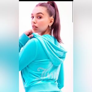 JUICY COUTURE ZIP UP aqua size small